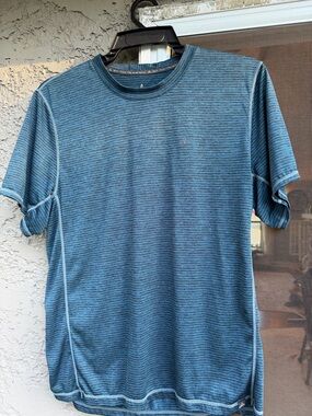 Prana Blue Striped Short-Sleeve Crew Tee
